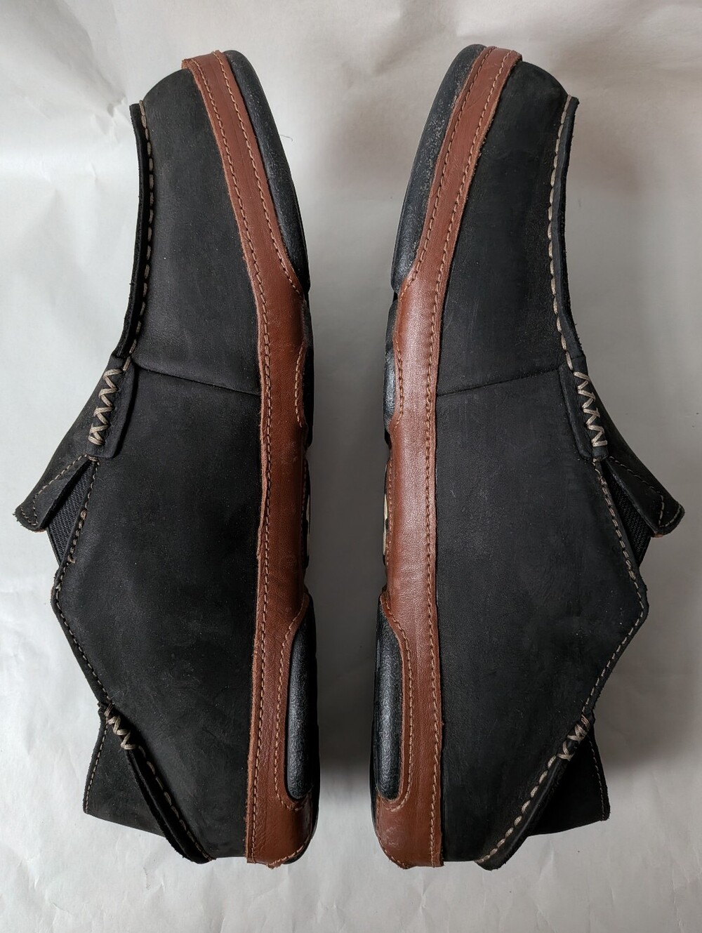 Olukai Moloa Men's Slip On Leather Casual Shoes Black/Toffee Size 11.5 - Picture 3 of 10